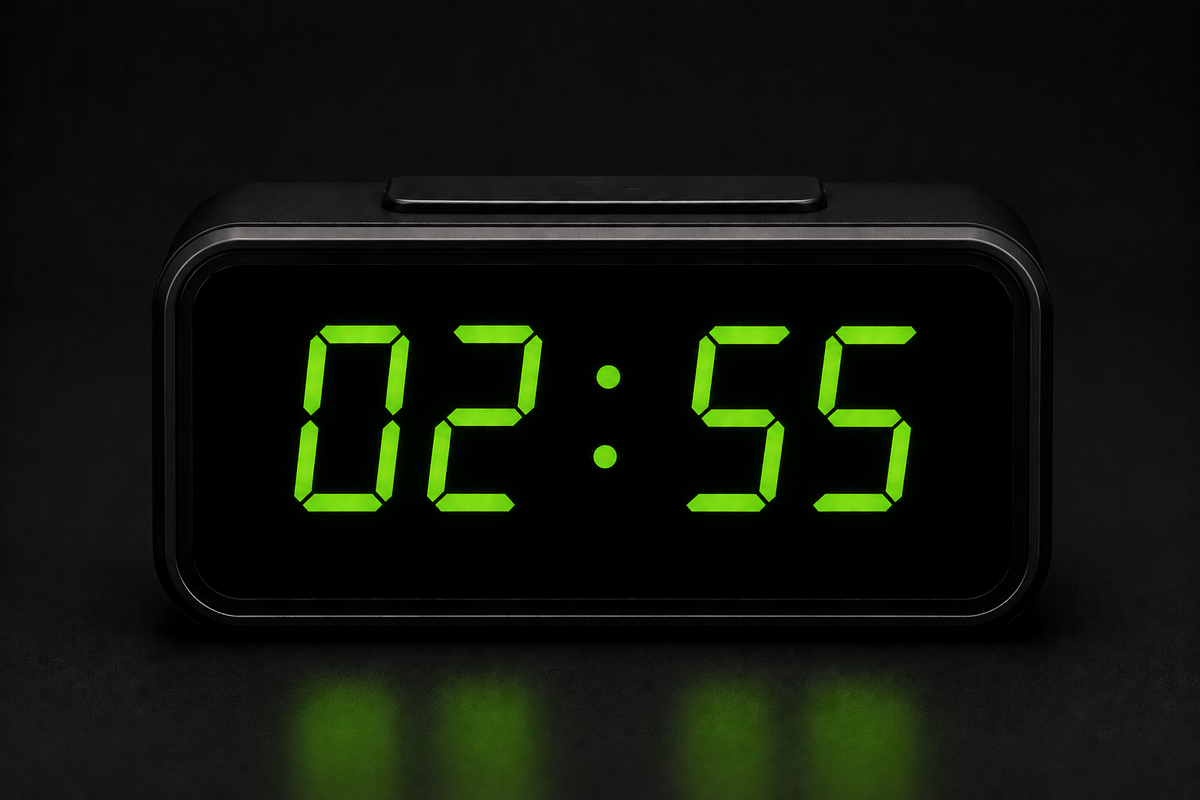 five minutes to three